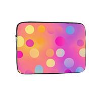 Rainbow polka dots Patterned 17 inch computer bag, portable computer storage bag, suitable for business trips and commuting