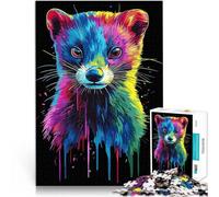 Rainbow Pop Art Ferret Portrait1000 teenager Pieces Jigsaw Puzzle Relax Games is ideal as a gift for the whole family 38x26cm