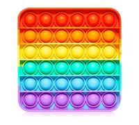 Rainbow Pop it fidget toy- Stress reliever Push pop toy - A bubble sensory toy for Kids and Adults - popit fidget toys- pop it's for fun, learning and relaxation! (Square)