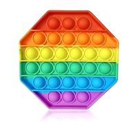 Rainbow Pop it fidget toy- Stress reliever Push pop toy - A bubble sensory toy for Kids and Adults - popit fidget toys- pop it's for fun, learning and relaxation! (Octagon)
