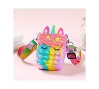 Rainbow Pop Push Bubble Unicorn Coin Bag Fidget Toy it Stress Relief