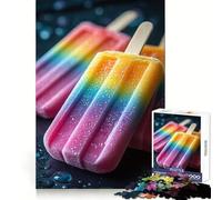 Rainbow Popsicles on Dark Surface 1000 Piece Jigsaw Puzzle for Teenagers Fine Logic Toy Relaxing Fun Neat Edge Wall Art Decor (38x52cm)