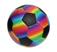 Rainbow Practice Football Soccer - Lightweight Inflatable Indoor Outdoor PVC Panel Ball for Garden Beach Playground Indoor Backyard Training Party Pool Camping Travel Youth Kids Fun Recreational