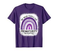 Rainbow Preemie - We Wear Purple for Prematurity Awareness T-Shirt, Men, Purple, Small