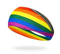 Rainbow Pride Athletic Headband Breathable Elastic Sweat Colorful Stretch Headband for Workout Sports Costume & Pride Parade