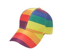 Rainbow Pride Baseball Cap 6-Stripe Gay Pride Flag Snapback Hat Unisex LGBTQ+ Accessories Costume Headwear Festival Summer Sun Hat for Men and Women