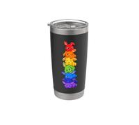 Rainbow Pride Bunnies Stacked Kawaii LGBTQ Cute Bunny Stainless Steel Insulated Tumbler
