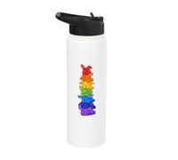 Rainbow Pride Bunnies Stacked Kawaii LGBTQ Cute Bunny Stainless Steel Insulated Water Bottle