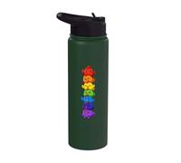 Rainbow Pride Chickens Stacked Cute LGBTQ Kawaii Stainless Steel Insulated Water Bottle