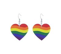 Rainbow Pride Earrings for Women LGBT Pride Gay Lesbian Bisexual Earrings Colorful Acrylic Heart Y2k Jewelry Accessories, Acrylic, No Gemstone