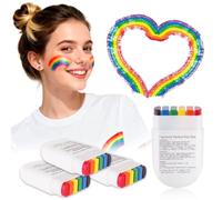 Rainbow Pride Face Paint ,3Pcs Gay Pride Rainbow Flag Makeup Stick, Face Body Paint for Pride Parade, Pride Decorations for Cosplay Party and Festival (3PCS)