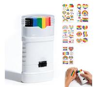 Rainbow Pride Face Paint Kit - Reusable 6-Color Body Paint Stick + 5 LGBTQ+ Temporary Tattoos, Gentle for Sensitive Skin, Ideal for Pride Parades, Festivals & Cosplay