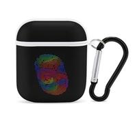 Rainbow Pride Fingerprint Earphone Case Cover Compatible with AirPods 1&2 Shockproof Bluetooth Headset Case White-style