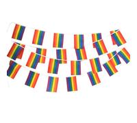 Rainbow Pride Flag Bunting Banner Decorations, Gay LGBT Pride Banner Flag, Rectangle String Banne Rainbow Trans Bisexual Pansexual Banner for Garden Outdoor Indoor Decorations