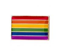Rainbow Pride Flag Enamel Pin Rectangular Multicolour Striped Lapel Badge Metal LGBTQ+ Support Pin 1.3 x 1.7cm