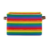 Rainbow Pride Flag Lgbt Pride Day Month Parade Lgbtq Community storage baskets 1 pack, folding and waterproof baskets organization and storage boxes with sturdy handle tubs organize for kitchen