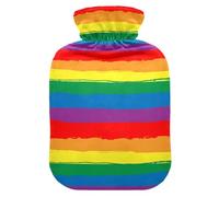 Rainbow Pride Flag LGBT Pride Day Month Parade LGBTQ Community Water Bottle for hot Water with Soft Cover, 2L hotwater Bag for Hot and Cold Therapies, Hot and Cold Therapies