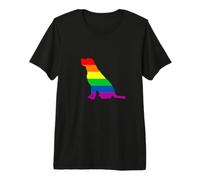 Rainbow Pride Flag Sitting Dog Premium T-Shirt
