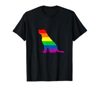 Rainbow Pride Flag Sitting Dog Value Graphic T-Shirt, Men, Black, S