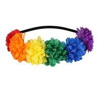 Rainbow Pride Flower Headband - Elasticated Flower Headband in Rainbow Colours - Perfect Accessory for Pride Month, Pride Marches and Pride Events
