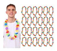 Rainbow Pride Lei - Pack of 24 - Multicoloured Hawaiian Flower Garland - Pride Month Pride Events Pride March Summer Hen Night Luau Beach Party LGBTQ+ Fancy Dress Costume Accessory
