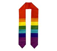 RAINBOW PRIDE (LGBT) Flag Graduation Stole/Sash/Scarf, Red, White, Regular