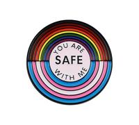 Rainbow Pride Pin Badges, You Are Safe with Me, LGBTQ Rainbow Flag Accessory, LGBT Ally Metal Badge, Transgender Flag Enamel Brooch Lapel Pins Trans Gender Gay Lesbian Jewelry Gfts for Backpacks Coat
