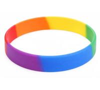 Rainbow Pride Silicone Wristband - LGBTQ+ Equality Bracelet, Multicolour Rubber Pride Bangle, Unisex Awareness & Support Wristband