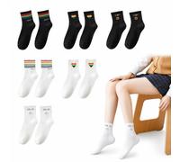 Rainbow Pride Socks 6 Pairs - Rainbow Socks Colourful Warm and Soft Fits All Feet Comfortable and Stylish Ideal for Pride Events and Special Days One Size