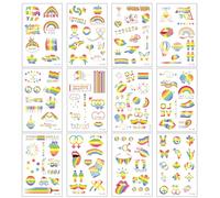 Rainbow Pride Temporary Tattoos, 12 Sheets Waterproof Gay Pride Stickers, Glow in the Dark Temporary Tattoos for Pride Day, Party Celebrations & Decoration