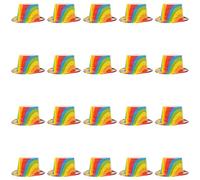 Rainbow Pride Top Hats - Pack of 20 - Plastic Top Hats with Rainbow Print - Perfect Accessory for Pride Month, Pride Marches and Pride Events