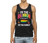 Rainbow Pride Vest for Men I'm The Rainbow Sheep of The Family LGBTQ Gay Pride him Queer Bisexual Festival Gift, XL, Black
