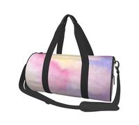 Rainbow Print Round Duffel Bag, Canvas Overnight Travel Tote Bag, Waterproof and Tear-Resistant.Foldable Weekend Travel Bag
