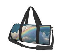Rainbow Print Travel Duffel Bag, Foldable Gym Bag Overnight Weekend Bags for Women, Large Holdall Bag Cabin Bag for Sports and Travel