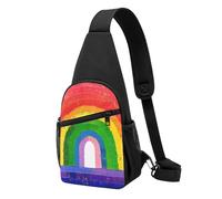 Rainbow Printed Chest Bag Sling Bag for Men Women, Outdoor Crossbody Fanny Packs Hiking Chest Packs Sport Daypacks