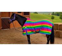 Rainbow Printed Standard Fleece Rug - Equestrian Breathable Turnout Travel Horse Cooler Rugs without Neck - Pony Cob Protective Blanket Sheet for Fields Yard