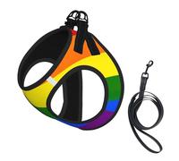 Rainbow Printing Puppy Summer Vest Harness With Reflective,Dog Accessories For Small Medium Large Dogs And Cats