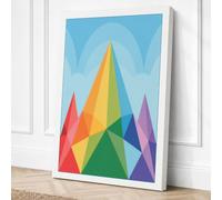 Rainbow Prism Geometric Canvas Wall Art Print 18x12 Inch