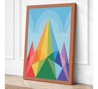 Rainbow Prism Geometric Canvas Wall Art Print 18x12 Inch