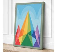 Rainbow Prism Geometric Canvas Wall Art Print 18x12 Inch