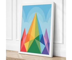 Rainbow Prism Geometric Canvas Wall Art Print 18x12 Inch | Ready to Hang, Gallery Wrapped, Fade-Resistant Inks, Securely Packaged, UK Made