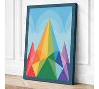 Rainbow Prism Geometric Canvas Wall Art Print 30x20 Inch | Ready to Hang, Gallery Wrapped, Fade-Resistant Inks, Securely Packaged, UK Made