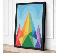 Rainbow Prism Geometric Canvas Wall Art Print 36x24 Inch (91 x 61 cm)