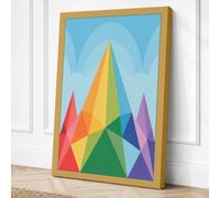 Rainbow Prism Geometric Canvas Wall Art Print 36x24 Inch | Ready to Hang, Gallery Wrapped, Fade-Resistant Inks, Securely Packaged, UK Made