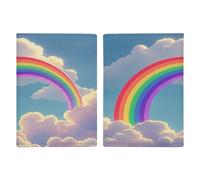Rainbow PU Leather Passport Holder, Multiple Pockets Passport Cover, Travel Document Organizer for Men Women