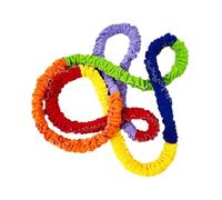 Rainbow Pull Rope Multiplayer Fleece Four-Motion Push Band Directional Design Strength Fun Toy Matching Elastic Treadmill for Garden Live, Multicolored, 2 meters (3 persons), Refer to description