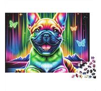 Rainbow Puppy Neon 1000 Pieces Premium Cardboard Jigsaw Puzzle for Adults Parent-child Interaction Senior Citizens Staycation Entertainment Limited Edition 70x50cm/1000pcs