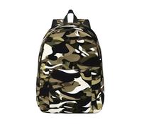 Rainbow Rabbit Canvas Casual Lightweight Backpack Backpack Laptop Portable Backpack Hiking Bag Large Backpack, Camouflage Pattern, M