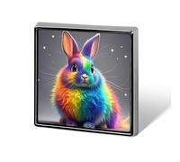 Rainbow Rabbit Lapel Pin Brooches Square Fashion Brooch Pin Cute Button Badges Alloy Button Pins Enamel Pins Metal Pinback for Hat Shirt Clothing Bags