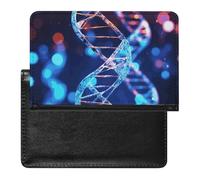 Rainbow Rabbit Passport Holder Slim Travel Wallet RFID Blocking Card Case Cover Passport Cover Protector Essentials with Credit Card Slots for Women/Men, DNA Genetic Helix, One Size, Modern